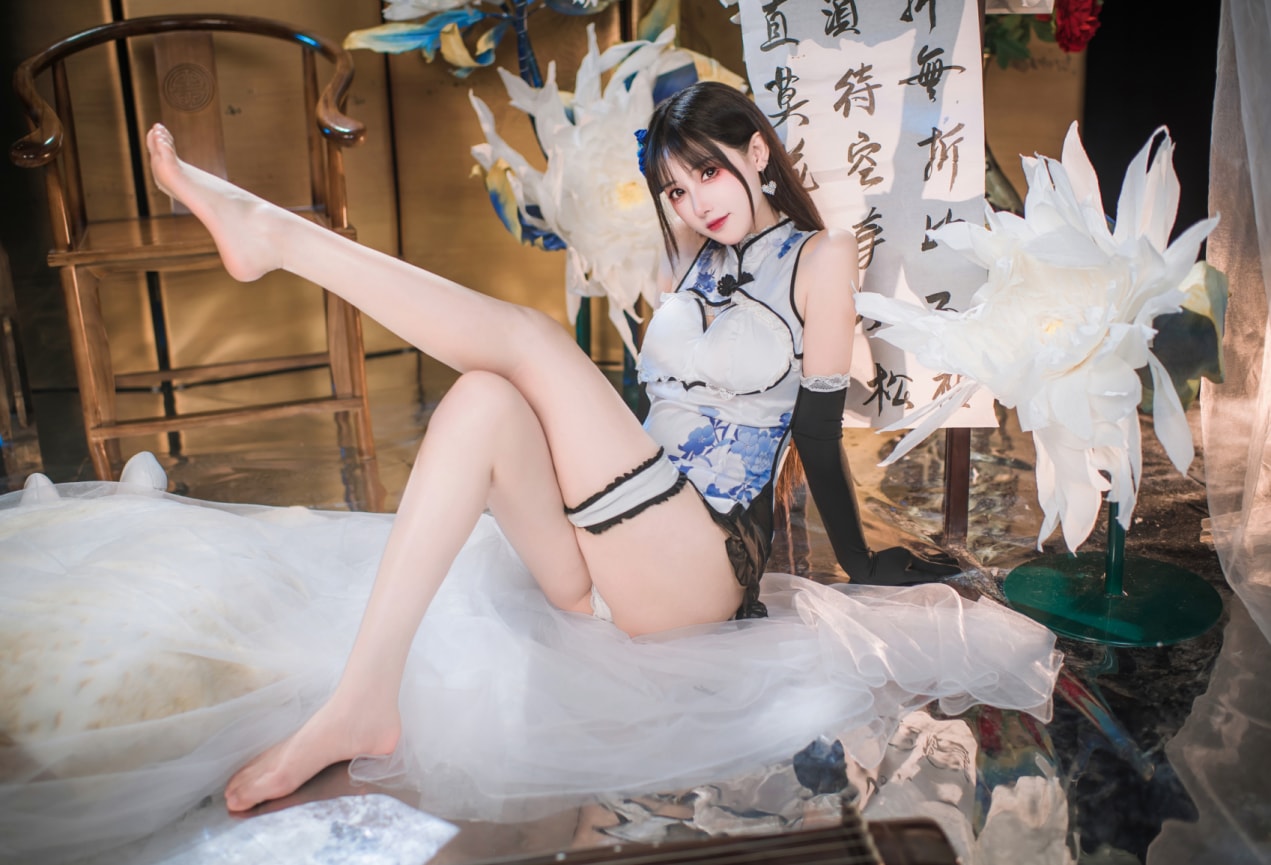 羽生三未 –#艳娘幻梦谭 瓶儿 青花瓷旗袍--优质推荐！