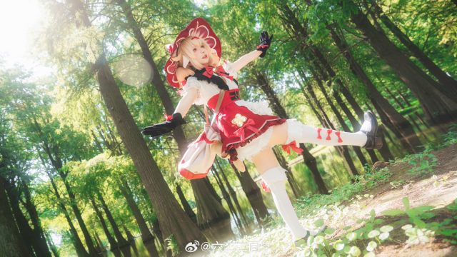 六二二同学cos《原神》可莉，展现“火花骑士”的可爱魔法治愈